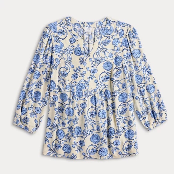 Women's Croft & Barrow® Front Yoke Popover Blouse Petite Medium NWT - Picture 6 of 16